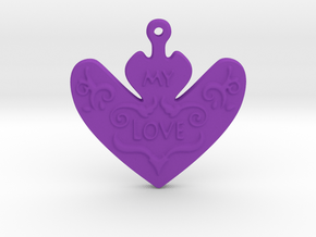 My Love My Life Necklace in Purple Processed Versatile Plastic