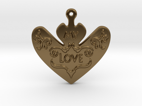 My Love My Life Necklace in Polished Bronze