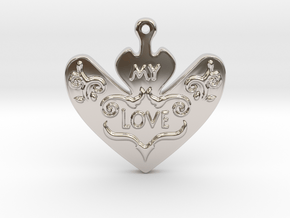 My Love My Life Necklace in Rhodium Plated Brass