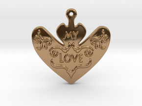 My Love My Life Necklace in Polished Brass