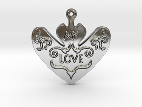 My Love My Life Necklace in Fine Detail Polished Silver