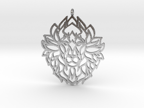 Lion Pendant in Natural Silver