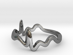 ECG Ring (Size7) in Fine Detail Polished Silver