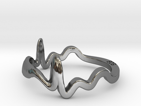 ECG Ring (Size 9) in Fine Detail Polished Silver: 7.25 / 54.625