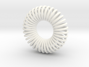 Torus Pendant 23mm in White Processed Versatile Plastic