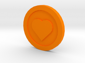 Love Coin in Orange Processed Versatile Plastic