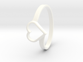 Heart Ring in White Processed Versatile Plastic