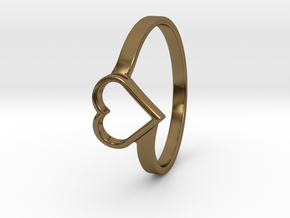 Heart Ring in Polished Bronze