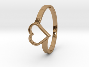 Heart Ring in Polished Brass