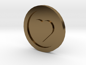Love Coin in Polished Bronze
