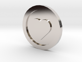Love Coin in Rhodium Plated Brass