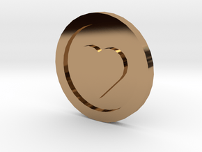 Love Coin in Polished Brass