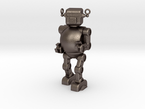 Retro 50's Toy Robot in Polished Bronzed Silver Steel