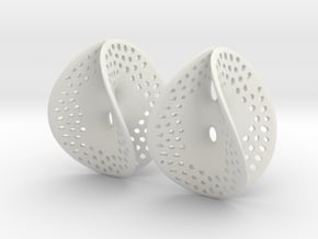 Small Perforated Chen-Gackstatter Thayer Earring in White Natural Versatile Plastic