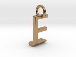 Two way letter pendant - EJ JE in Polished Brass