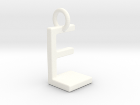 Two way letter pendant - EL LE in White Processed Versatile Plastic