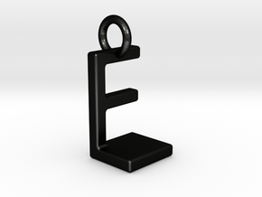 Two way letter pendant - EL LE in Matte Black Steel