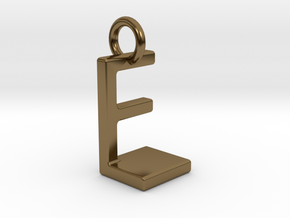 Two way letter pendant - EL LE in Polished Bronze