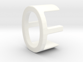Two way letter pendant - EO OE in White Processed Versatile Plastic