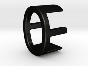 Two way letter pendant - EO OE in Matte Black Steel