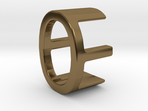 Two way letter pendant - EO OE in Polished Bronze