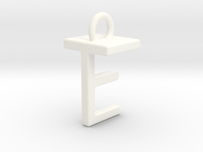 Two way letter pendant - ET TE in White Processed Versatile Plastic