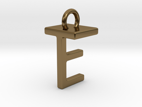 Two way letter pendant - ET TE in Polished Bronze