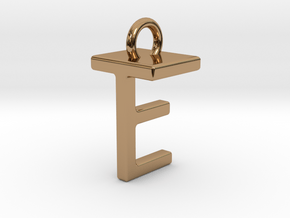Two way letter pendant - ET TE in Polished Brass
