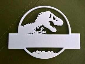 Jurassic World Nametag Top-Plate in White Processed Versatile Plastic