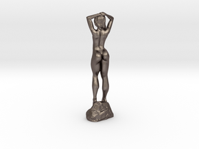 Art deco nude figurine female bottle opener in Polished Bronzed Silver Steel