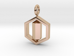 [customization] Double Six Pendant (fix) in 14k Rose Gold Plated Brass