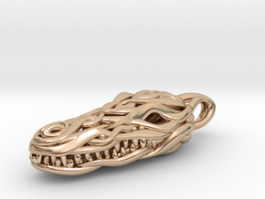 the Crocodile Head Pendant in 14k Rose Gold Plated Brass