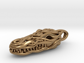 the Crocodile Head Pendant in Natural Brass
