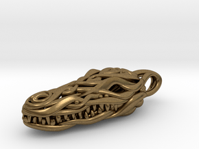 the Crocodile Head Pendant in Natural Bronze