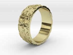 Per aspera ad astra Ring Size 11.5 in 18k Gold Plated Brass