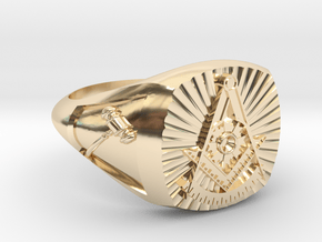PAST MASTER RING w/ sides in 14K Yellow Gold