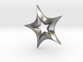 Star In A Star Spikey Round in Natural Silver