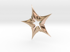 Star In A Star Distortion in 14k Rose Gold Plated Brass