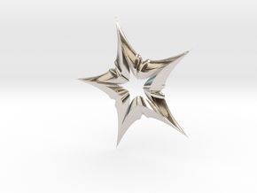 Star In A Star Distortion in Rhodium Plated Brass