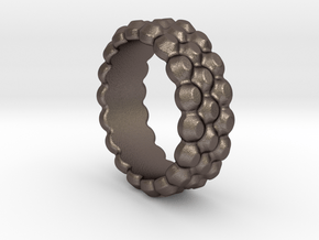 Chocolate Ring 14 - Italian Size 14 in Polished Bronzed Silver Steel