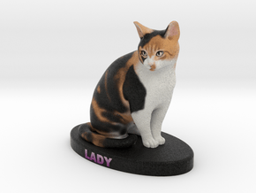 Custom Cat Figurine - Lady in Full Color Sandstone