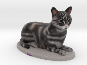Custom Cat Figurine - Sam in Full Color Sandstone