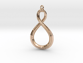 Mobius strip 3cm. in 14k Rose Gold Plated Brass
