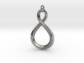 Mobius strip 3cm. in Fine Detail Polished Silver