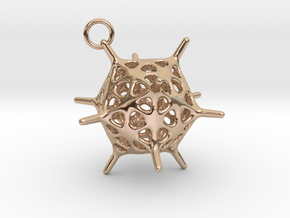 Adenovirus Pendant in 14k Rose Gold Plated Brass