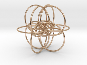 24-Cell Stereographic Projection in 14k Rose Gold Plated Brass