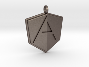 AngularJS Pendant in Polished Bronzed Silver Steel