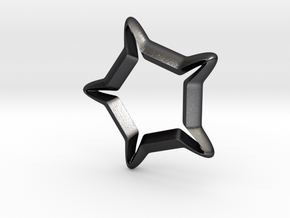 Star In A Star Sci-fi Smooth in Polished and Bronzed Black Steel