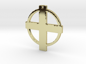 Cross in Circle in 18k Gold