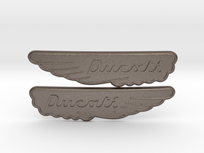 Ducati Scrambler Tank Badge in Polished Bronzed Silver Steel
